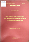 Nhận thức của người dân, cán bộ và thực trạng bạo lực gia đình đối với phụ nữ tại tỉnh Nam Định năm 2008-2009